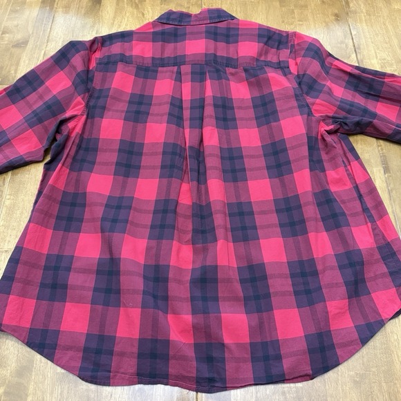 Lane Bryant top women's 26 button up classic preppy holiday plaid career office - Picture 6 of 11